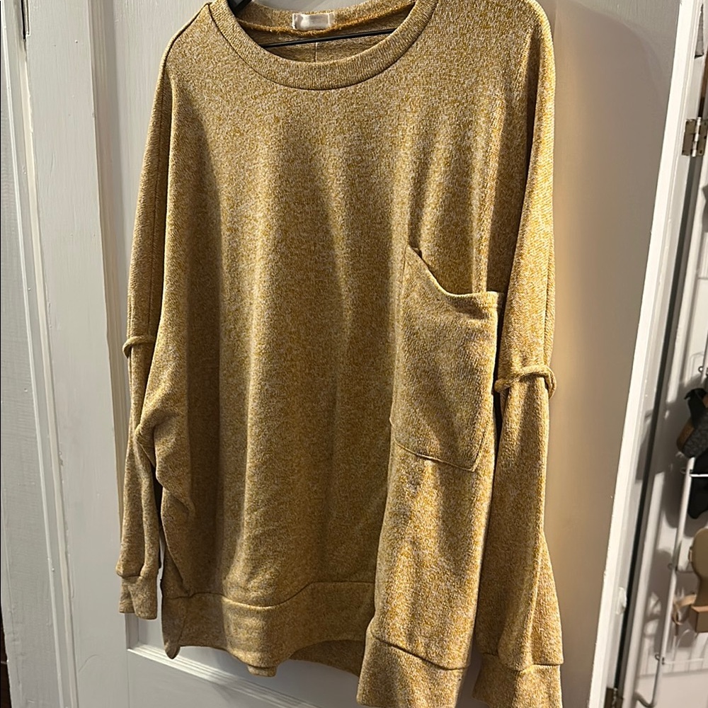 Zenana Pocket Mustard Sweater